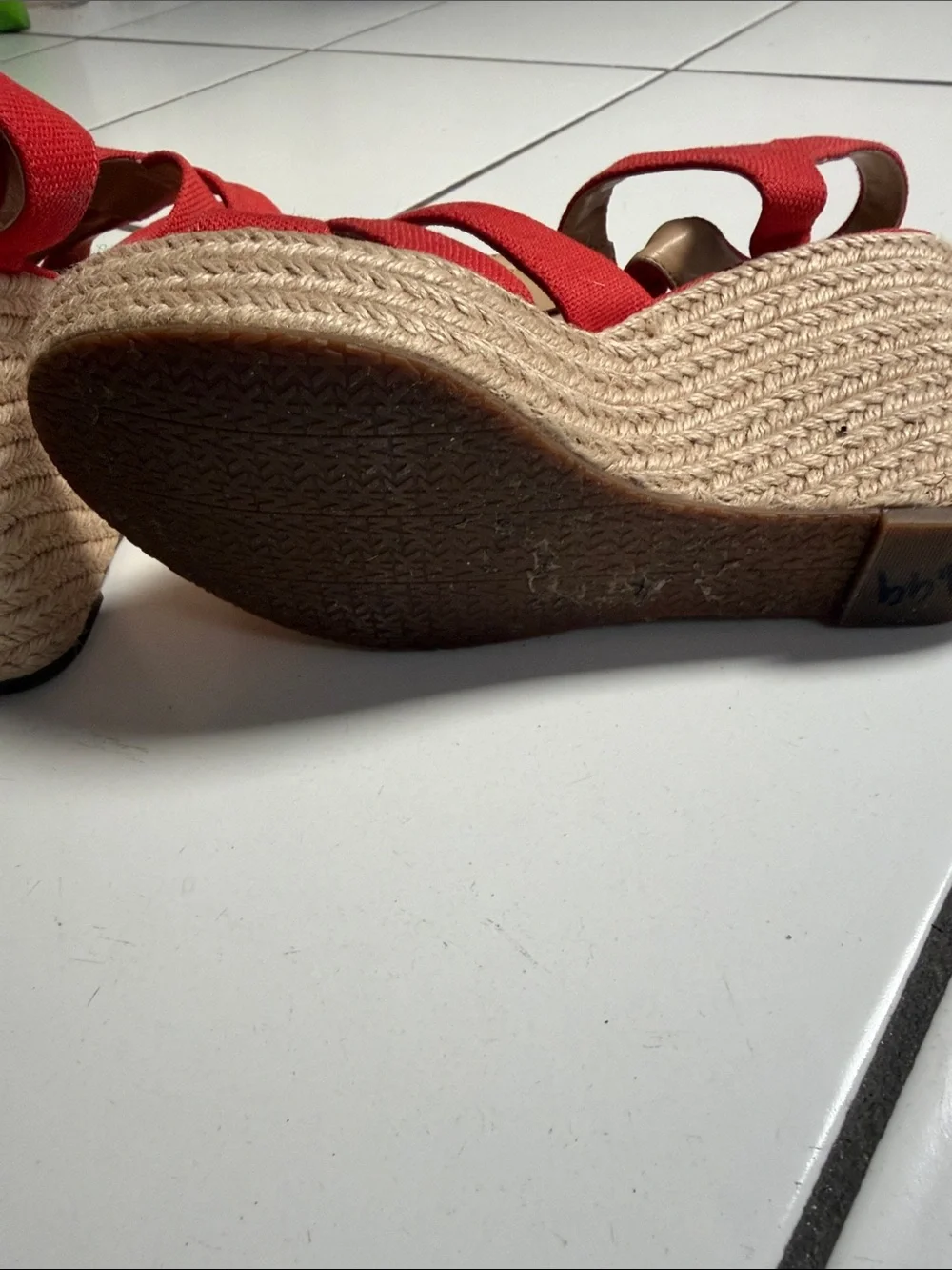 MICHAEL Michael Kors Red Canvas Wedge Sandals with Front Zipper